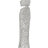 Hand Embroidered Crystal Embellishement Maxi Dress