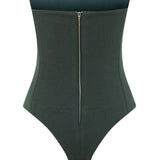 Strapless Knitted Green Corset Body