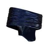 Off Shoulders Dark Blue Latex Corset Top