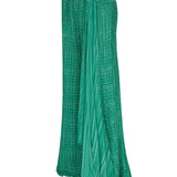 Crushed Chiffon Palazzo Pants with Gold Chain Belt
