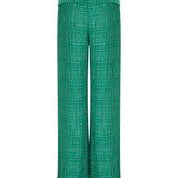 Crushed Chiffon Palazzo Pants with Gold Chain Belt
