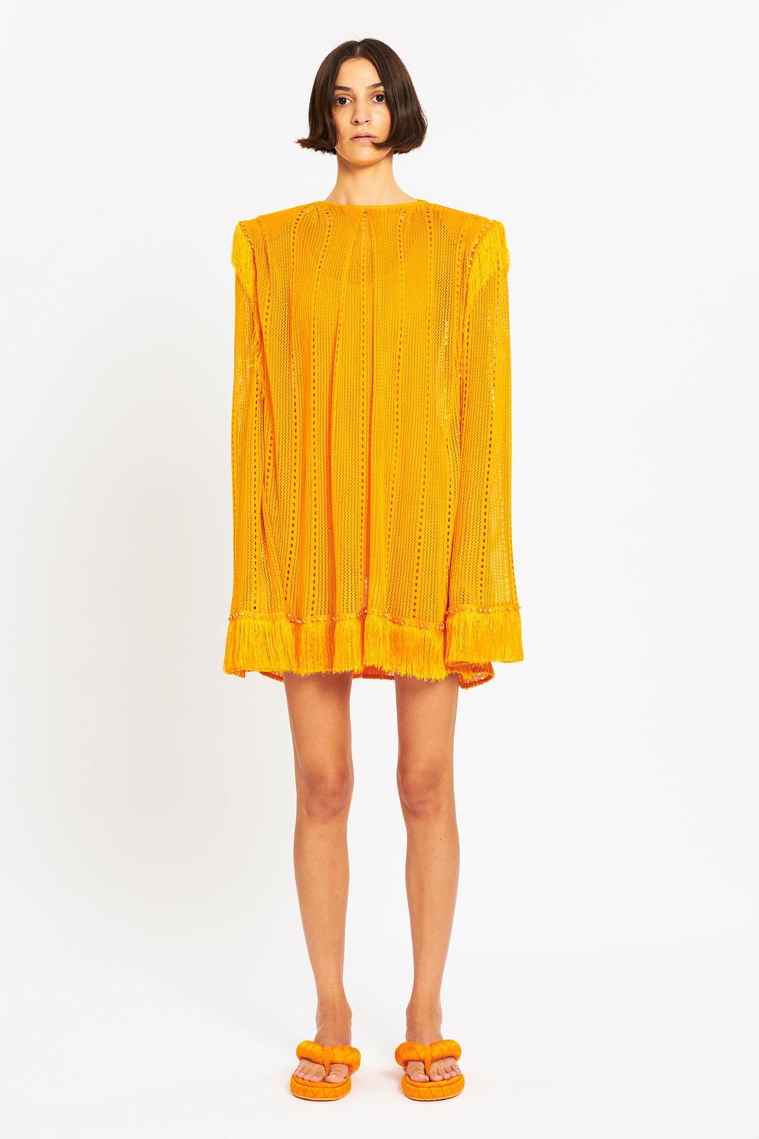Padded Mini Dress with Fringle Details – RAISA VANESSA INT