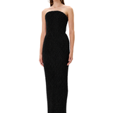 Black Pearl Corseted Strapless Gown