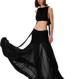 Black Chiffon Maxi Skirt