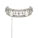 Silver Crystal Choker with Stones