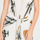 Printed Strapless Maxi Dress With Drape Details