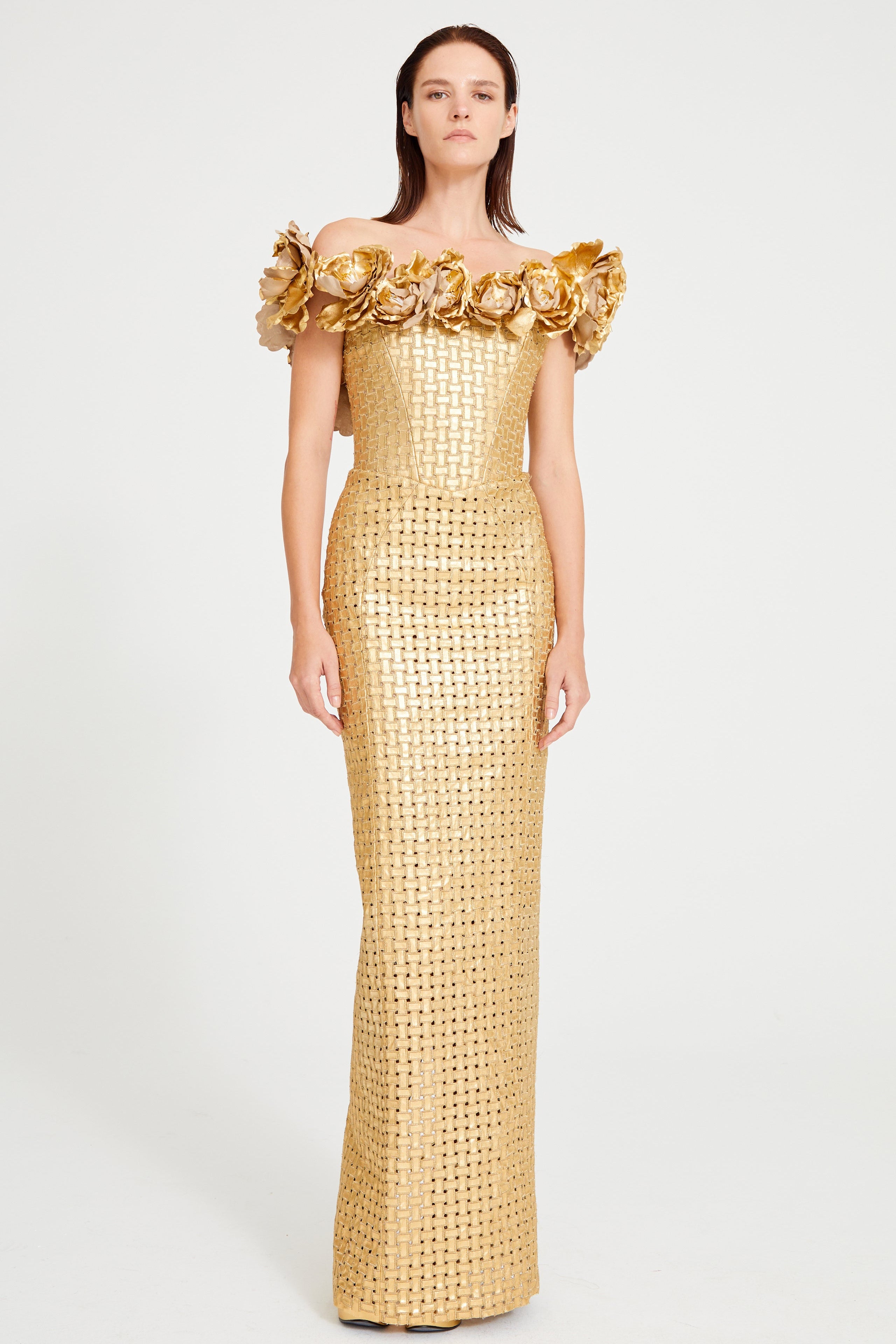 raisa vanessa gold dress Gold Halter Neck Mini Dress with Dripping Sequin and Embroidery Details