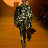Metallic Jumpsuit with Draped Details