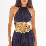 Strapless Medusa Jumpsuit With Cutout And Sequin Details