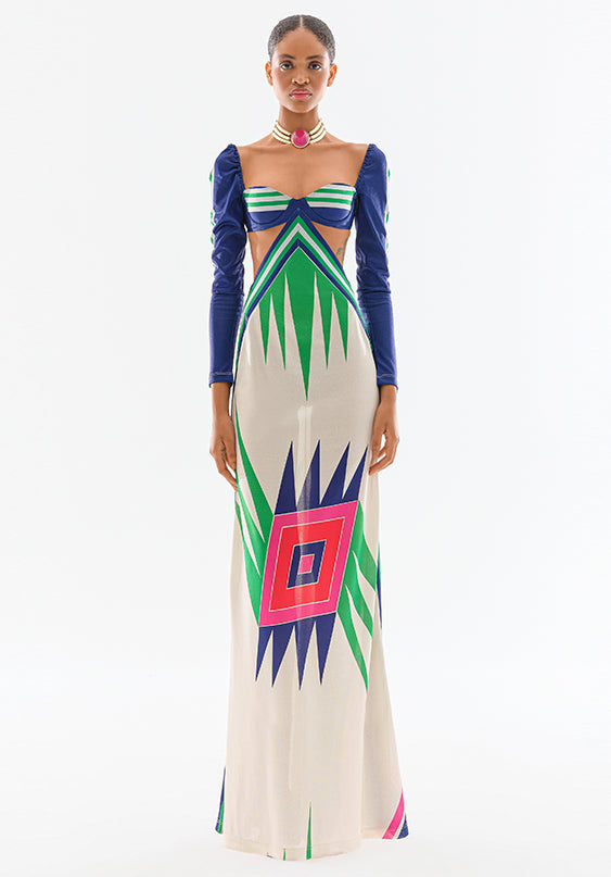 Knit Balconette Neck Maxi Dress With Side Cutouts – RAISA VANESSA INT