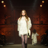 Ivory Shimmering Feather Mini Dress