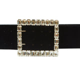 Black Velvet Belt with Silver Strass Buckle