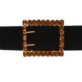 Black Velvet Belt with Bronze Strass Buckle