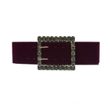 Velvet Belt with Grey Strass Buckle