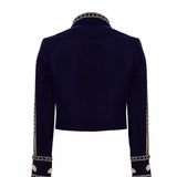 Embroidered Velvet Mini Jacket