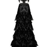 Strapless Frilled Maxi Dress