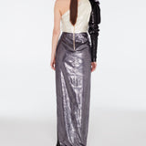 Velvet One Shoulder Maxi Dress