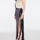 Velvet One Shoulder Maxi Dress