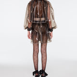 Crystal Belted Beaded Raincoat