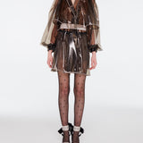 Crystal Belted Beaded Raincoat