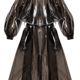 Crystal Belted Beaded Long Raincoat