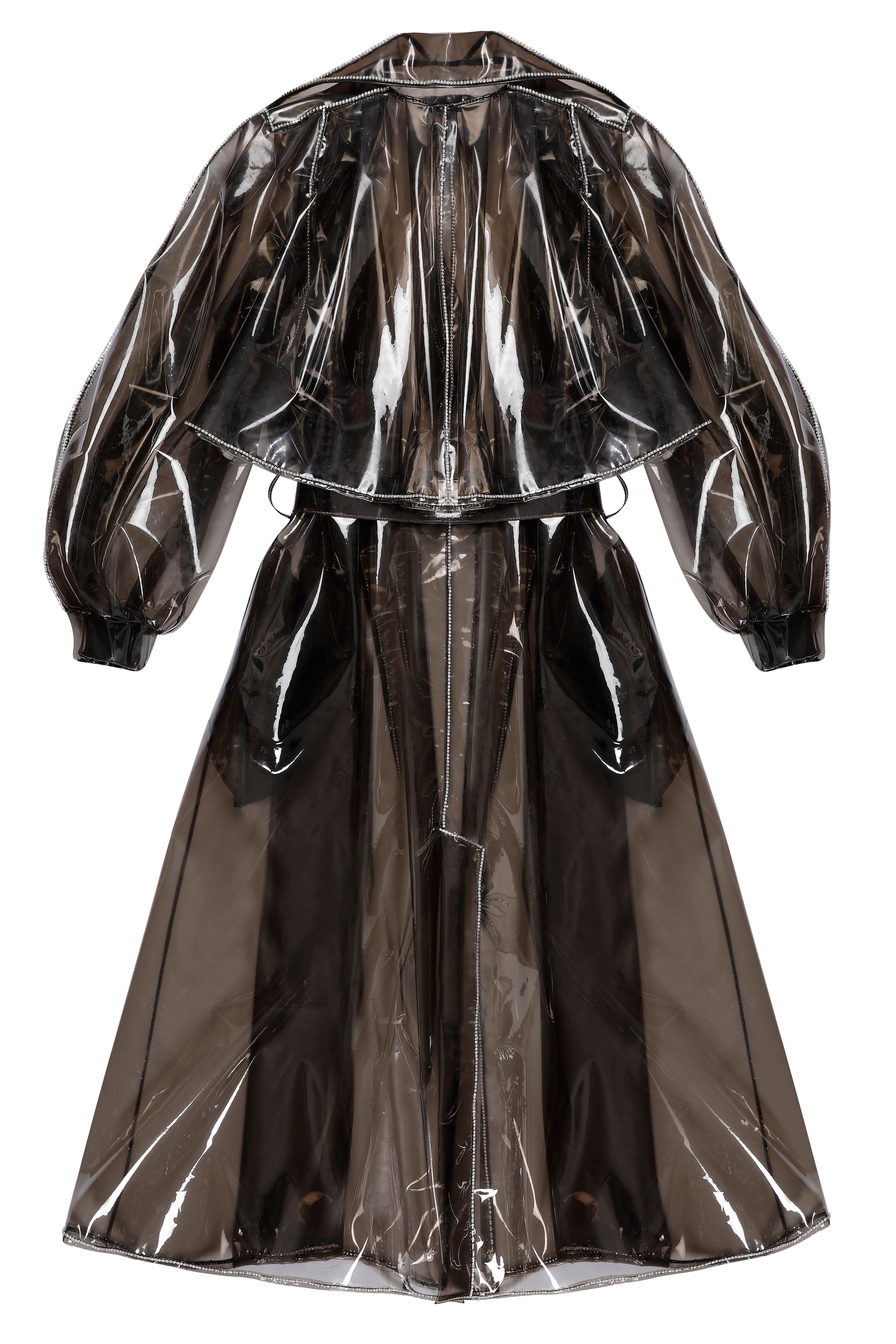 crystal-belted-beaded-long-raincoat raisa_vanessa crystal-belted-beaded-long-raincoat