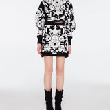 Jacquard Knit Mini Skirt