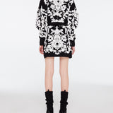 Jacquard Knit Mini Skirt