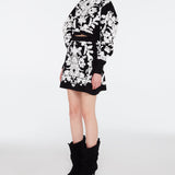 Jacquard Knit Mini Skirt