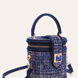 Tweed Bucket Bag with Gold Buckle