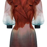 Organza Puff Sleeve Jacket Dress