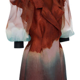 Organza Puff Sleeve Jacket Dress