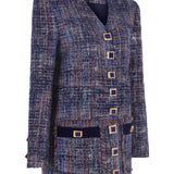 Tweed Mini Jacket Dress with Gold Buckles