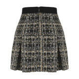 Tweed Skirt with Gold Buckles