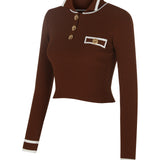 Knit Polo Shirt with Gold Buckles