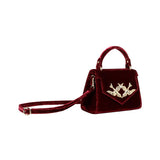 Velvet Mini Handbag with Gold Duck Buckle