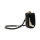 Leather Mini Crossbody Bag with Gold Gun Buckle