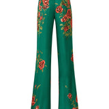 Rose Patterned Palazzo Pants