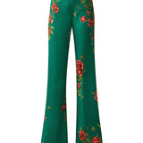 Rose Patterned Palazzo Pants