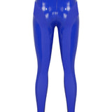 Patent Leather Lycra Pants with Gold Buckles