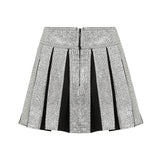 Crystal-Embellished Pleated Mini Skirt