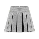 Crystal-Embellished Pleated Mini Skirt