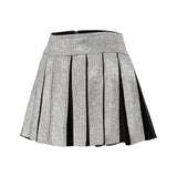 Crystal-Embellished Pleated Mini Skirt