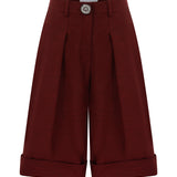 Lared Bermuda Shorts With Button Detail