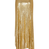 Gold Metal Asymmetrical Midi Skirt