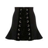 Mini Skirt With Gold Button Detailed