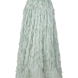 Silk Chiffon Lazer Cut Crystal Detailed Maxi Skirt