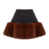 Mini Skirt With Faux Fur Details