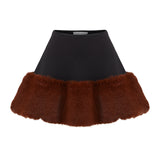 Mini Skirt With Faux Fur Details