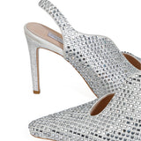 Crystal Embellished Slingback High Heels